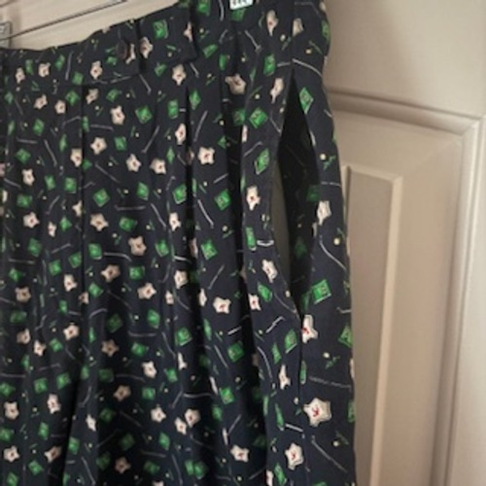 Vintage Liz Claiborne Liz Golf High Rise Pleated Front Shorts Sz 14‎ Golf Print - Picture 3 of 11